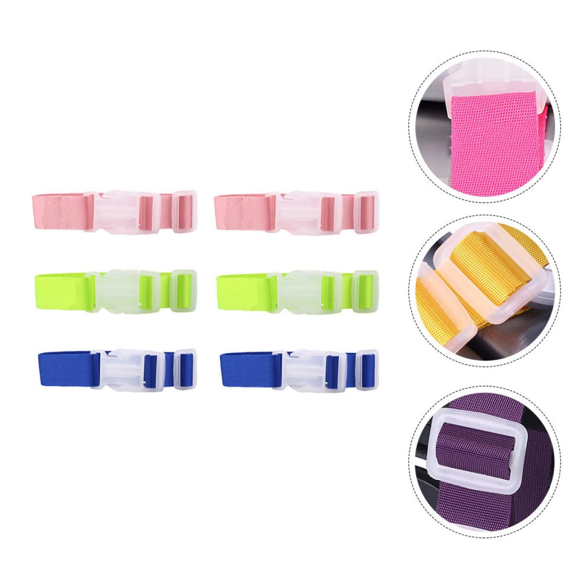GALPADA 3 Set Cinghie Elastiche Per Bagagli Cinture Per Valigie Cinghie Con Fibbia Per Bagagli Per Appendere Robuste Leggere Facili Da Usare Conservare 6 Pezzi * 3