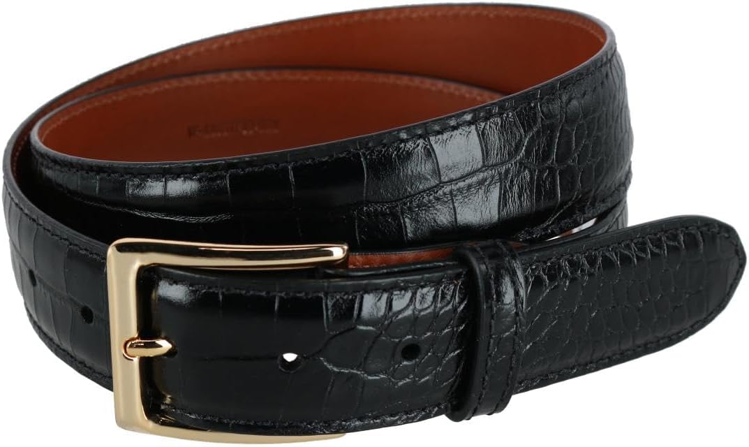 Trafalgar Men's Chance 35mm Mock Mini-African Alligator Embossed Italian Leather Belt - Image 4