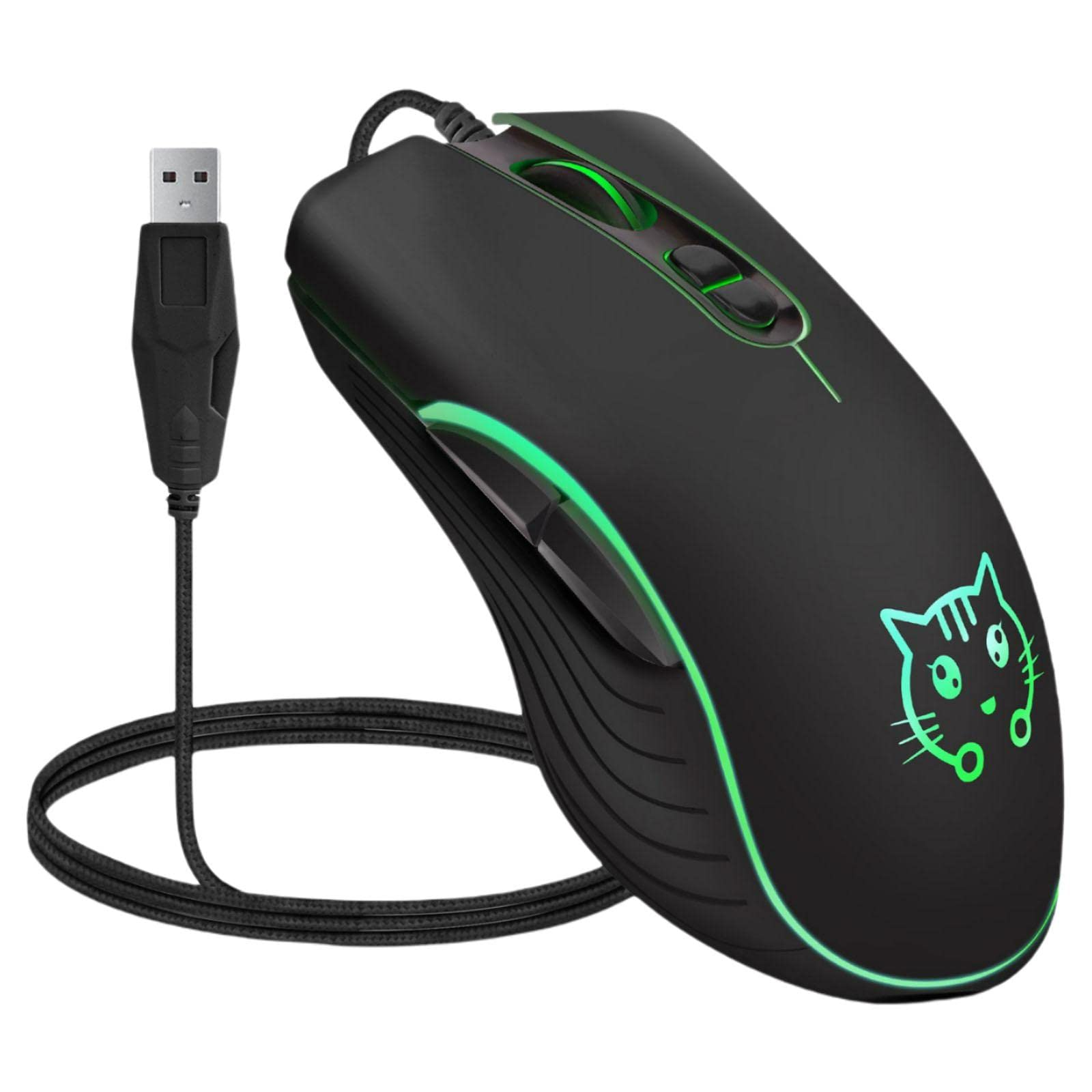 LOOM TREE® Wired Gaming Mouse Led RGB Backlit Mute Pc Laptop