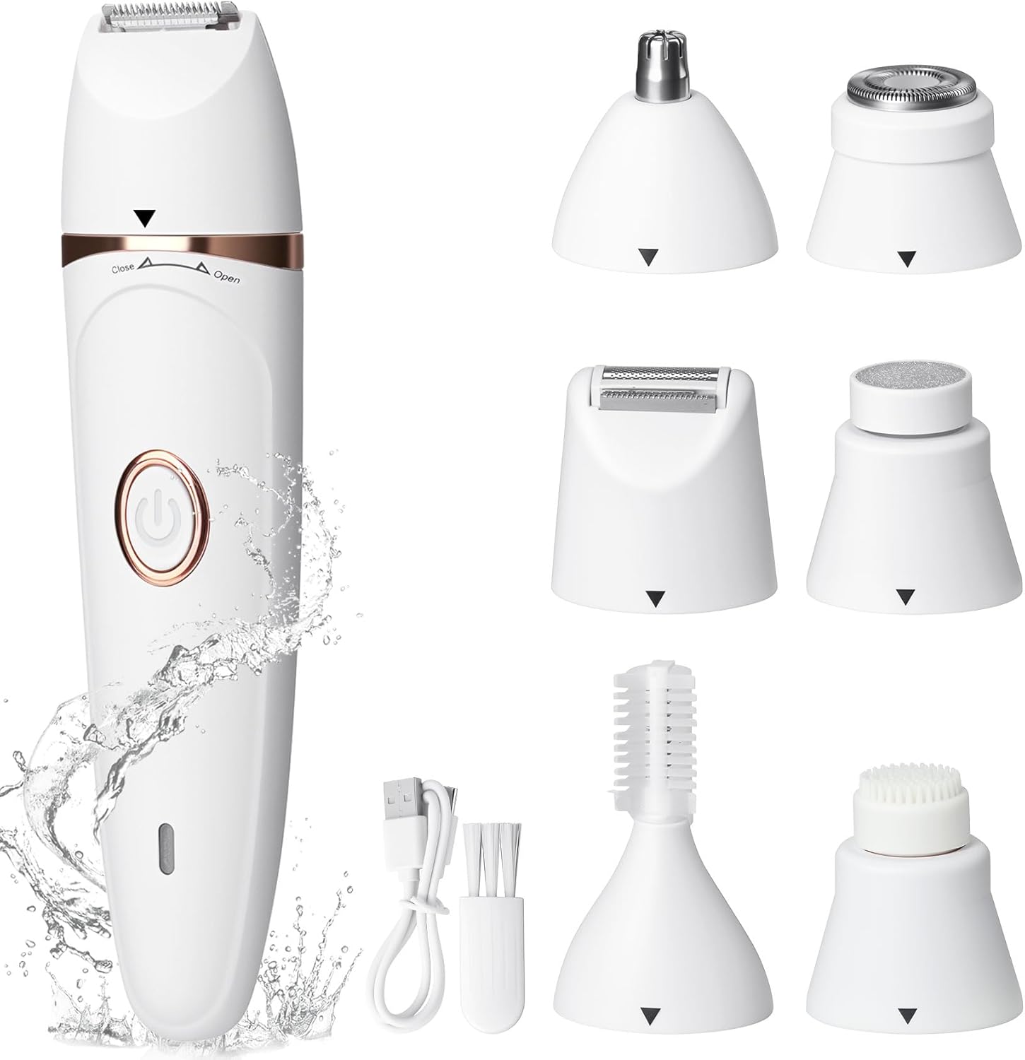 Facial Epilator for Women, Painless Electric Razors for Silk Skin, Portable Facial/Bikini Area/Underarm/arm/Leg Hair Removal Device - IPX7 Waterproof&Easy Cleaning, Ceramic Blade, Gifts for Her