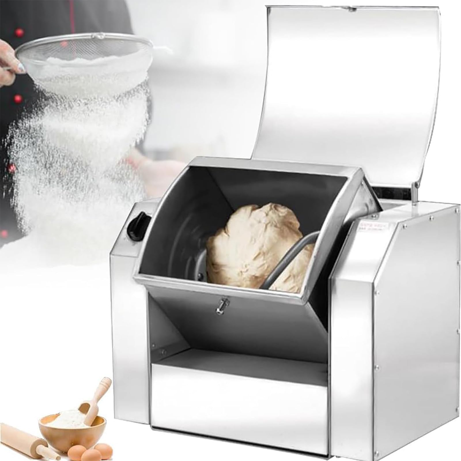 GLJTUO mixers for baking Electric Dough Mixer, Automatic Timer, High-Capacity Kneading Machine for Commercial Pasta and Pizza Making,3kg