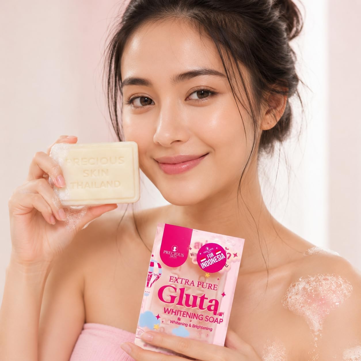 The Graceful Glamourr™ Precious Skin EXTRA PURE GLUTA Intensive Soap, 80g | Thailand Whitening & Brightening Beauty for Women and Girls | Deep Cleansing, Skin Glow & Daily Care (Pack of 1)-image-3