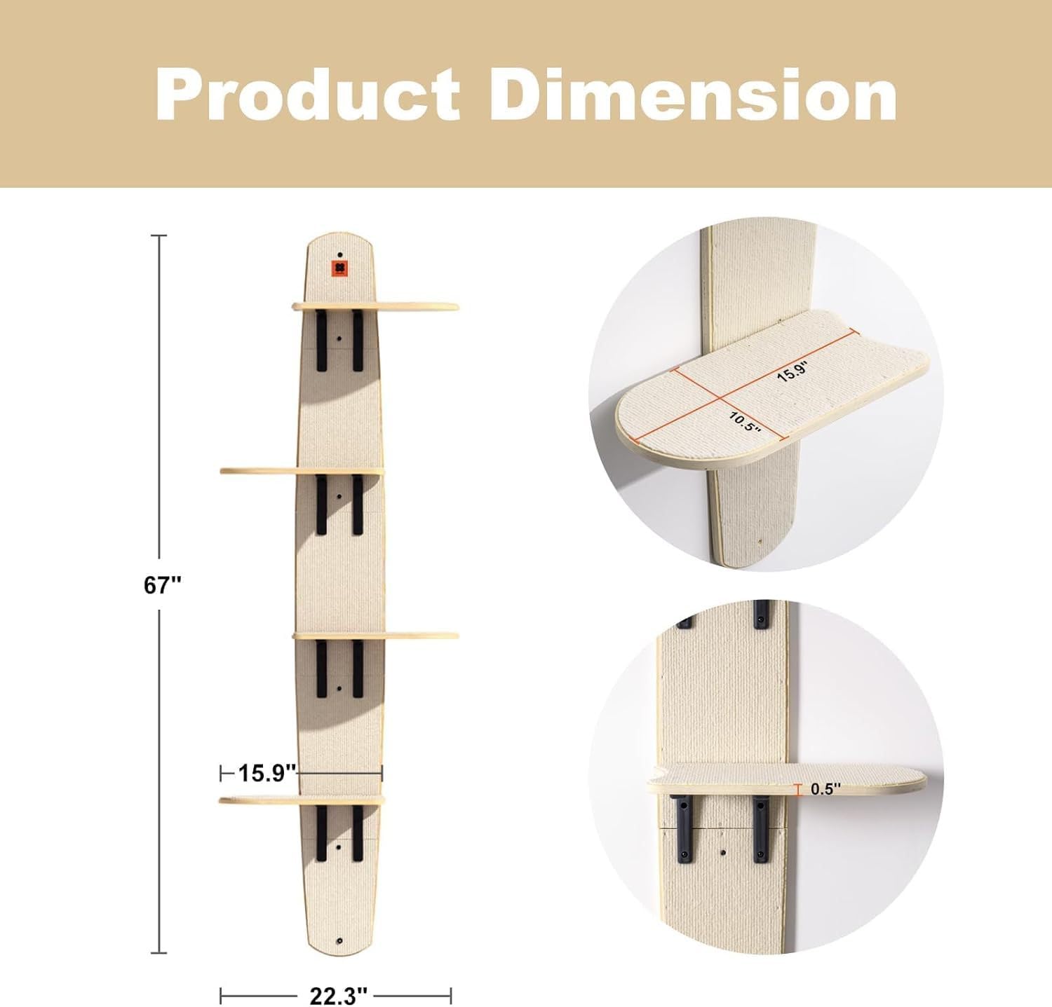 Cat Tree Door Hanger, Door Hanging Cat Climber Shelves, Vertical Space for Cats Doors Hanging