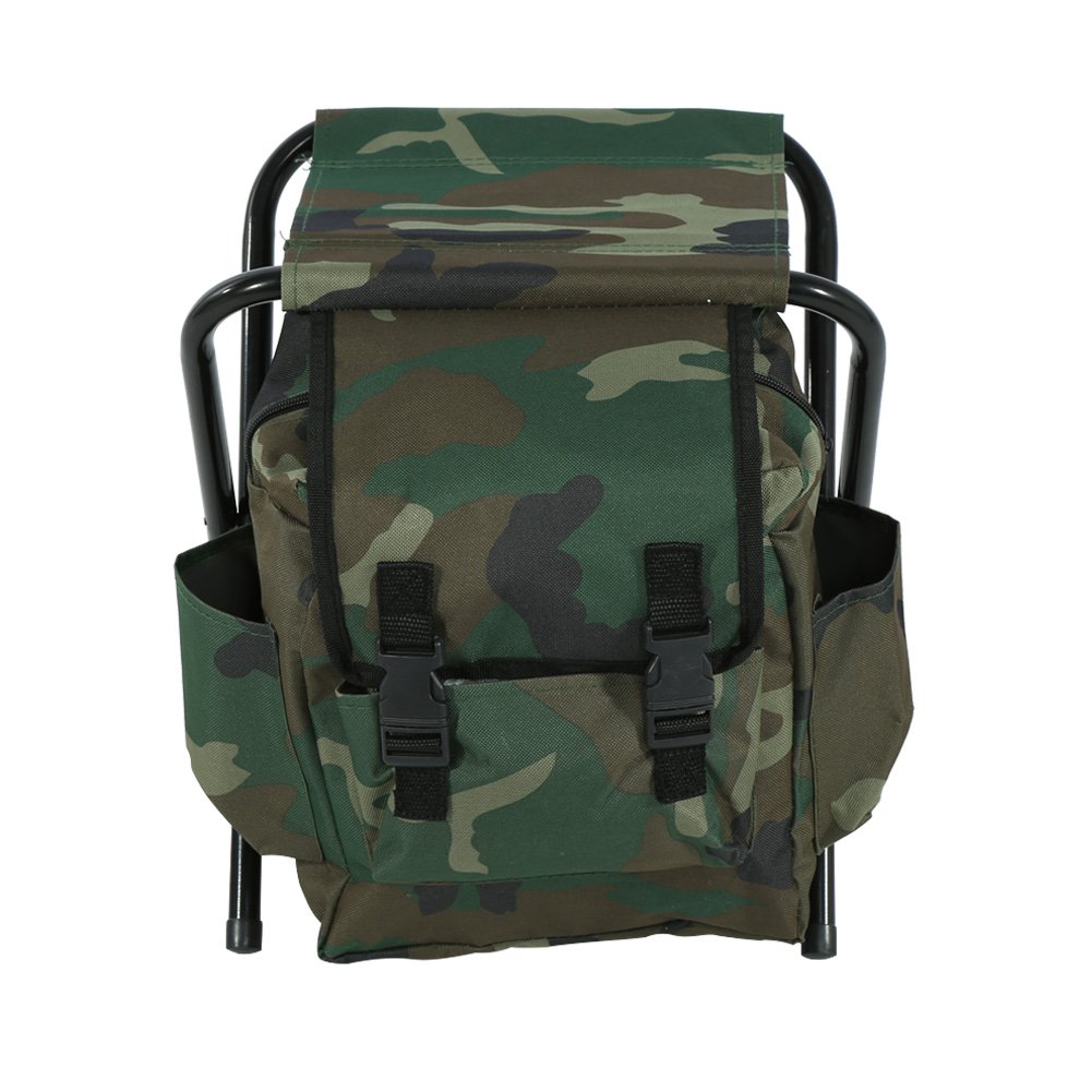 OUKENS Sedia zaino da pesca, sgabello da campeggio pieghevole da trekking Sgabello da pesca portatile all'aperto Outdoor per Pesca, Campeggio, Picnic, Barbecue