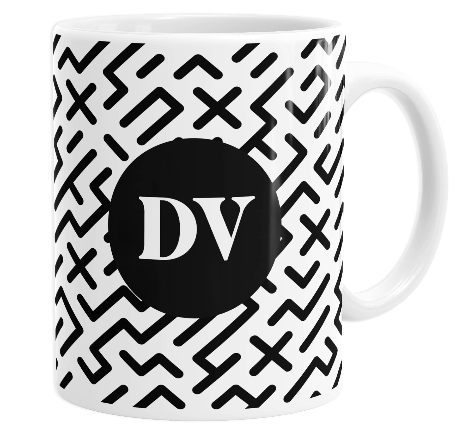 Daytripper Personalised Initials Mug Custom Monochrome Coffee Tea Cup Home Decor Monogram Gift for Her-Design-6
