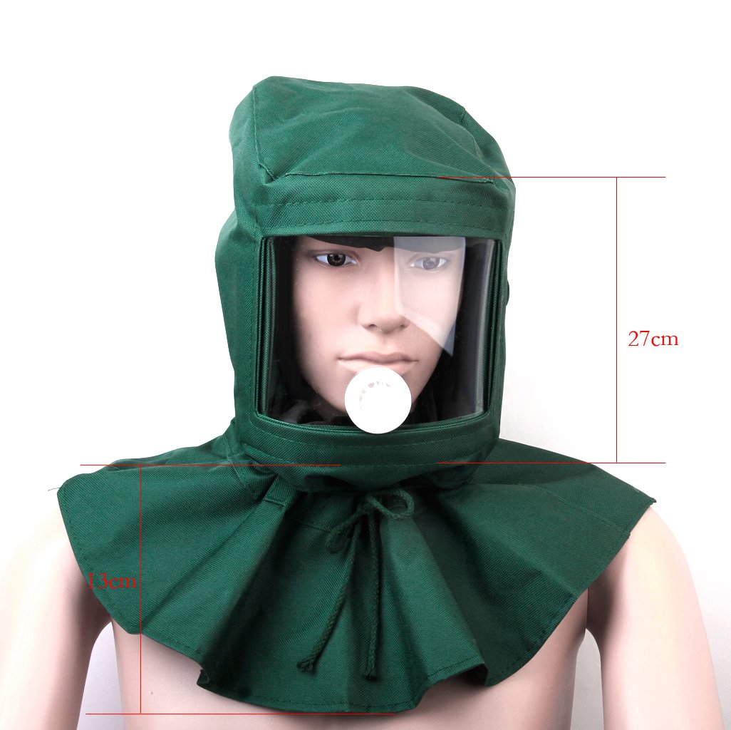 Casque Masque de Protection Anti-Vent Anti-poussière pour Sablage Sableuse