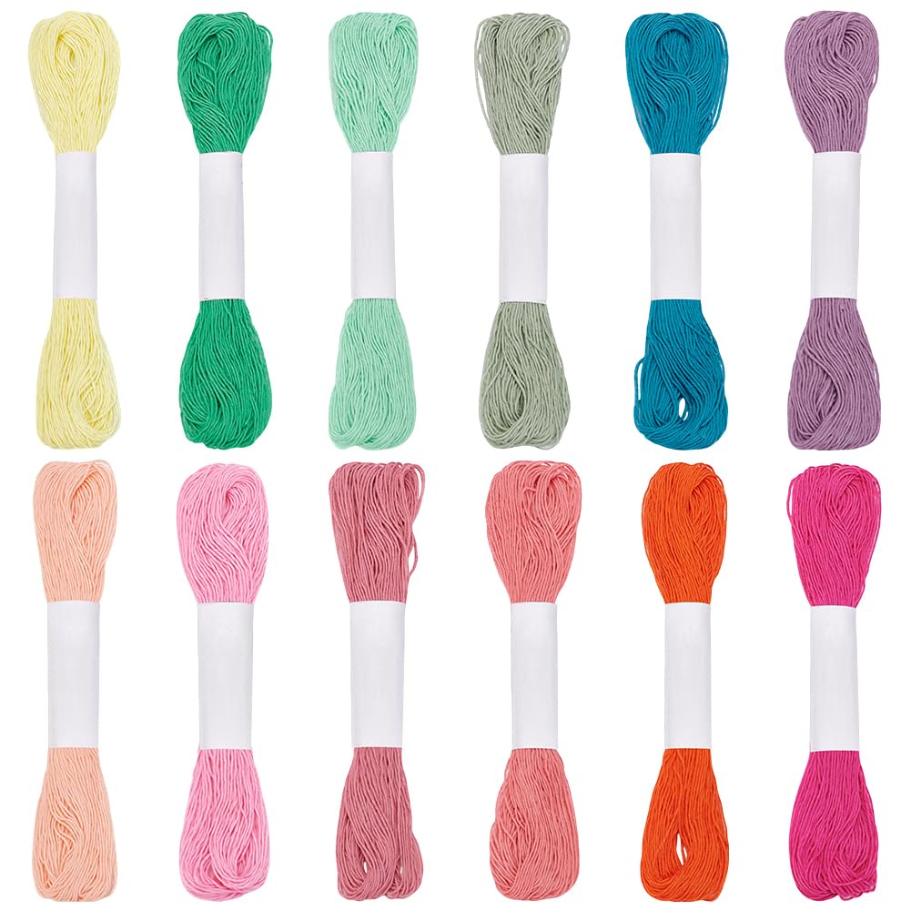 FREEBLOSS 12 Pcs 262 Yards Sashiko Thread Sashiko Skein Cotton Embroidery Thread Japanese Quilting & Embroidery Sashiko Kit Supplies Sewing Thread Sashiko Thread