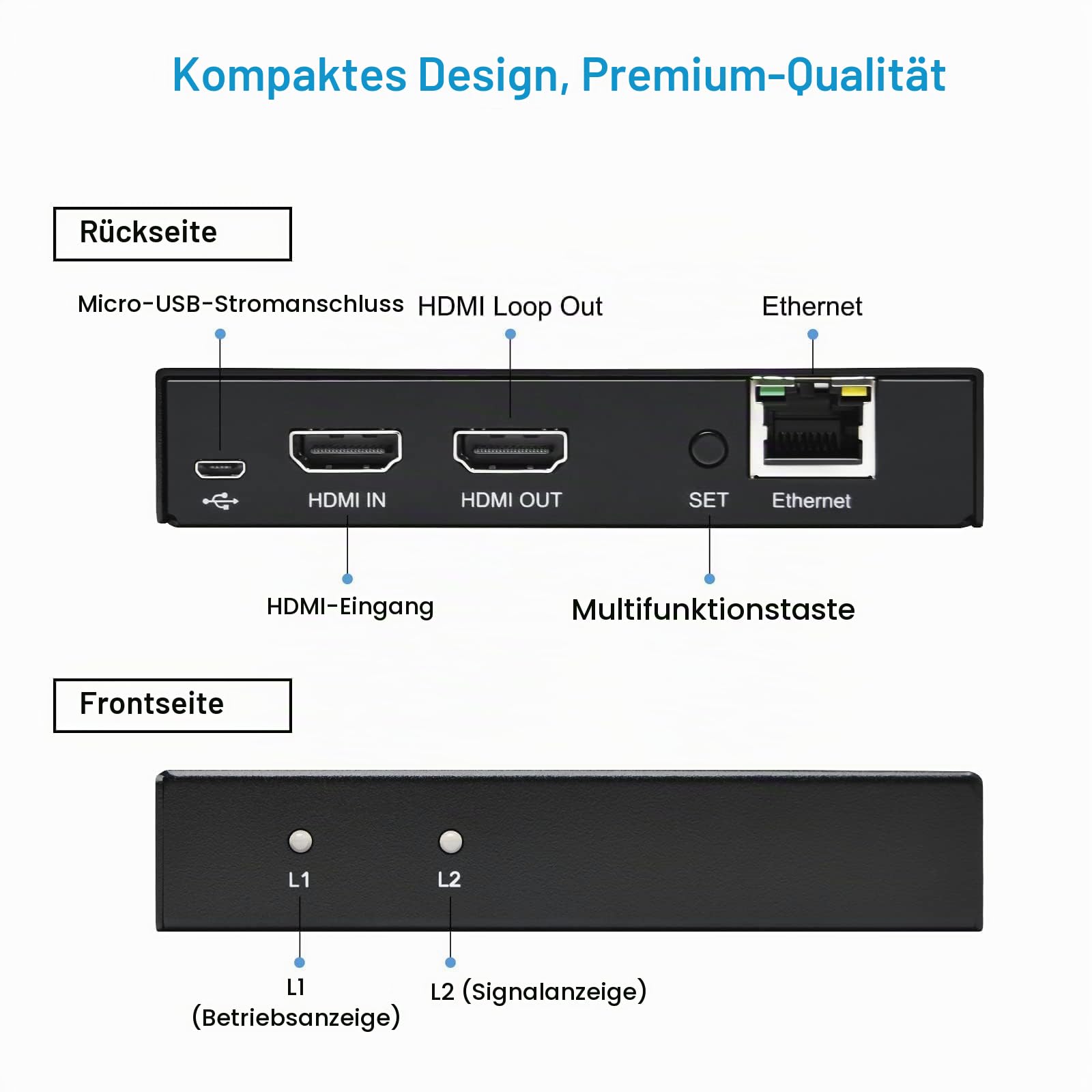 DDMALL HDMI-Video-Encoder für Live-Stream, H.264 H.265, Echtzeit 4K 60 Hz lokaler Loopout, unterstützt SRT HLS RTSP RTMP RTMPS UDP/TCP, HDMI-Video-Encoder für YouTube, Twitch (HEV-10)