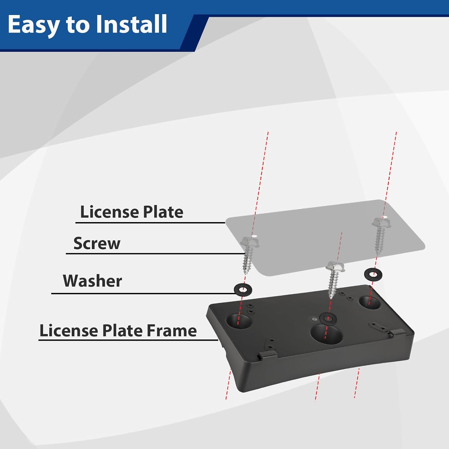 Front License Plate Bracket Frame Holder with Bolts Compatible with Ford Explorer 2020 2021 2022 2023 2024 LB5Z-17A385-AA FO1068182