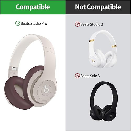 Miniatura 2 de Funda de silicona compatible con Beats Studio Pro, almohadillas de silicona para los oídos, protector para la diadema, antiarañazos, funda