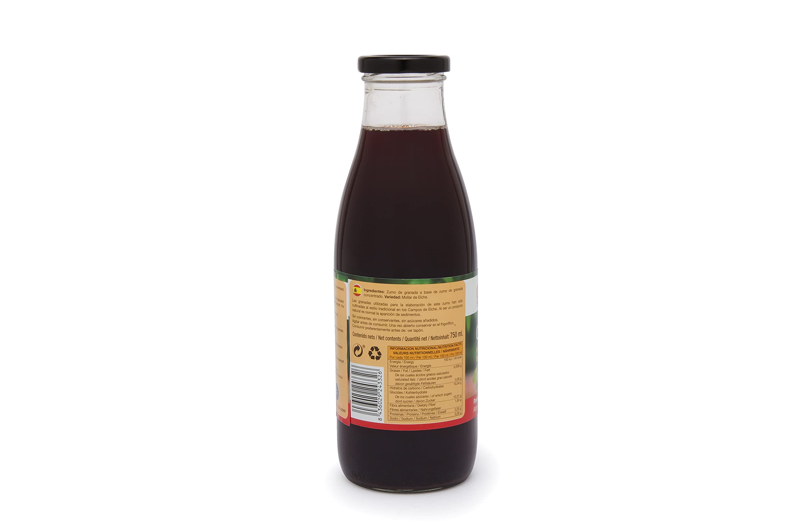 Zumo de Granada 100% - 12 Botellas de 750 ml | Procedente de Concentrado | Apto para Veganos | Origen España