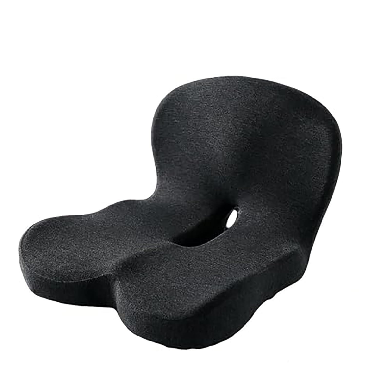 Celinva Orthopedic Cushion, Orthopedic Cushion, Ergonomic Memory Foam L-Shaped Integrated Seat Cushions with Adjustable Strap, Ultra Breathable Non-slip Design for Office Chair (Black)