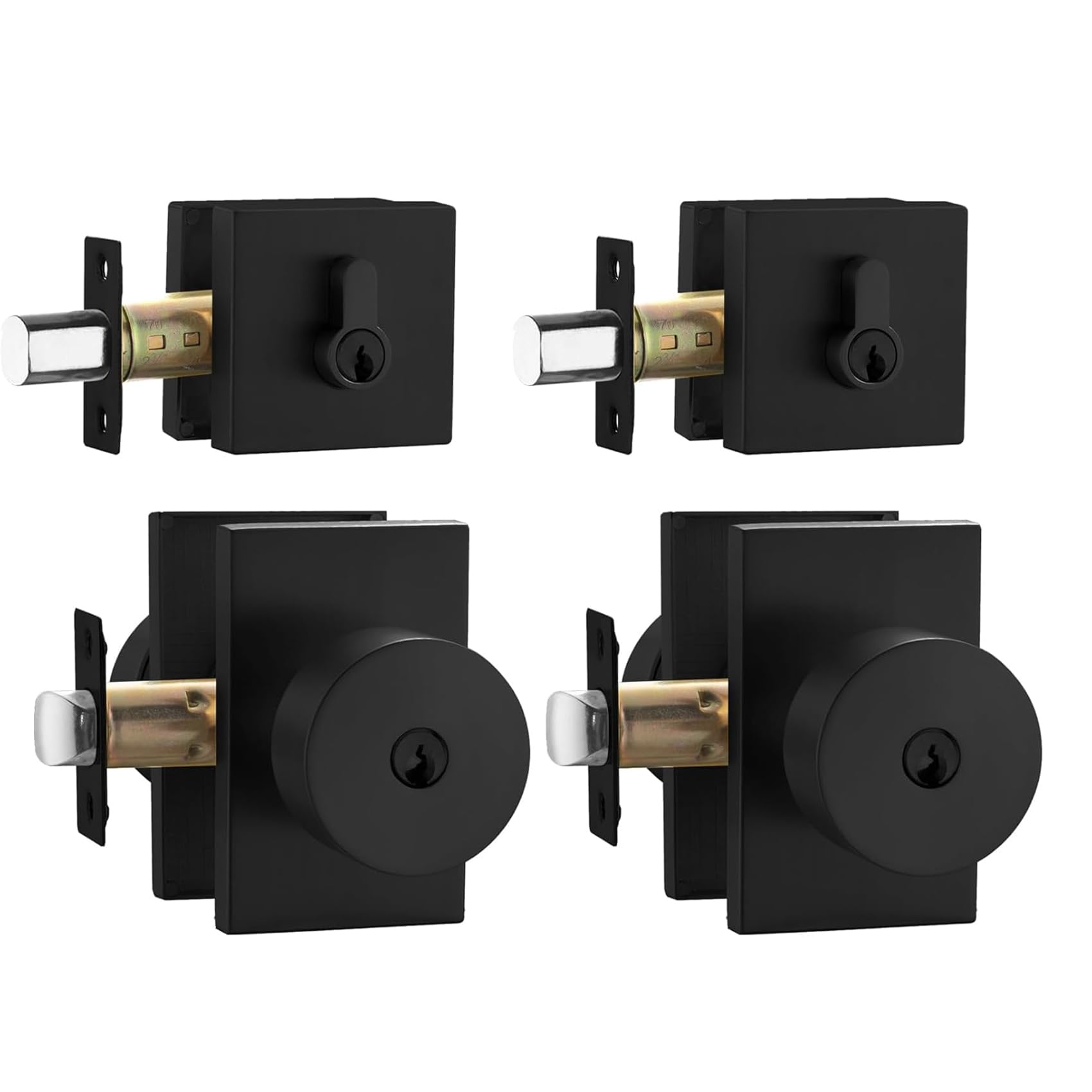 Brushed Gold Door Lock Set - Keyed Alike & Deadbolt -20 Brushed Gold Door Lock Set - Keyed Alike & Deadbolt -20