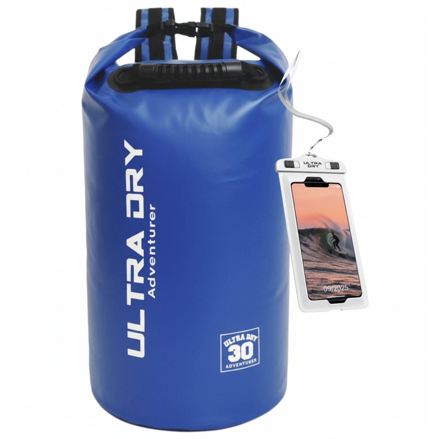 Ultra Dry Adventurer Premium Waterproof Bag, Sack with Phone Dry Bag and Long Adjustable Shoulder Strap Included, Perfect for Kayaking/Boating/Canoeing/Fishing/Rafting/Swimming/Camping/Snowboarding