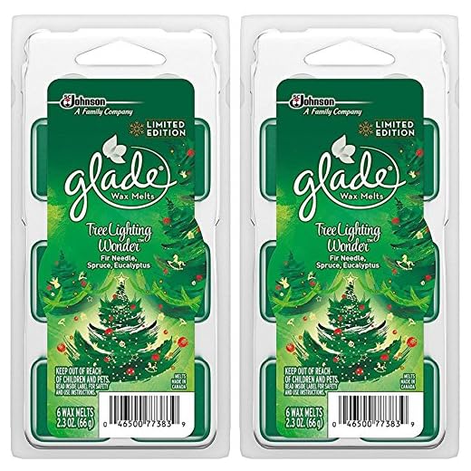 Glade Wax Melts Air Freshener - Limited Edition - Winter Collection 2017 - Tree Lighting Wonder - 6 Count Wax Melts Per Package - Pack of 2 Packages