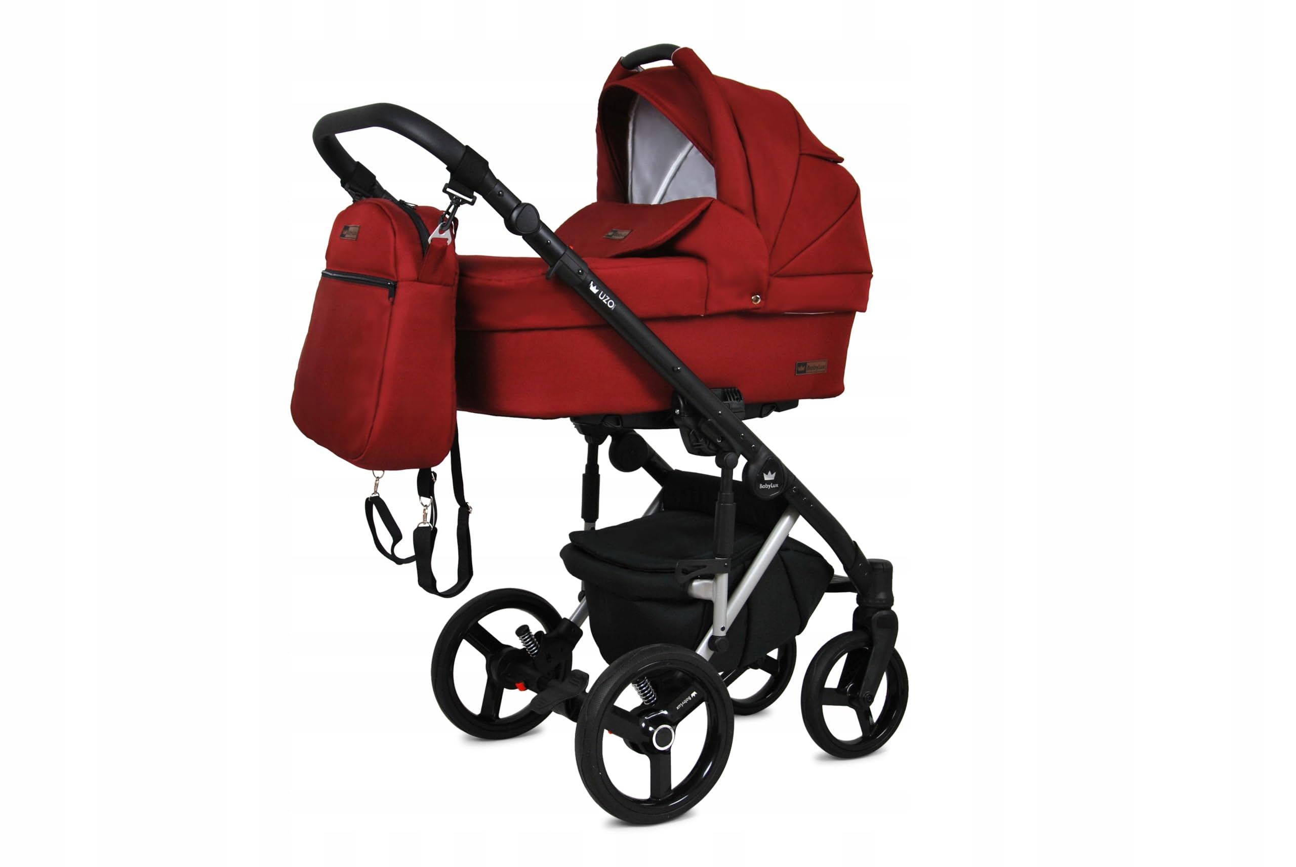 BabyLux® Bambini Passeggino Completo Set 4 in 1 - UZO - incl. Navicella, Canna, Seggiolino Auto, ISOFIX Base - Carrozzina Neonati Sistema Combinato - con Borsa fasciatoio ecc.