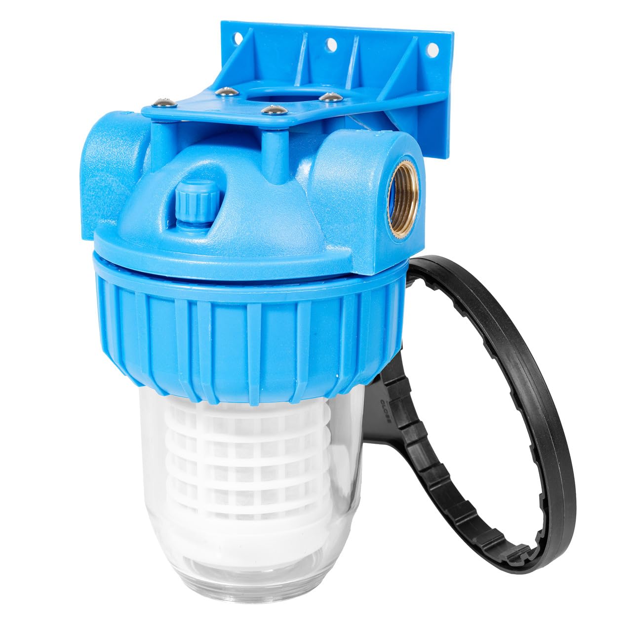 Canpump Power Washer Water Filter, 80-Mesh, 3/4-in Female Fittings, in-Line Filter/Inline Strainer, Clear Housing, Twist-Off Design for Easy Cleaning, Pressure Washer Accessory