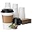 RACETOP 12 oz 100 Pack Disposable Paper Coffee Cups with Lids and Sleeves, Hot Cups, Paper Cups with Lids, Ideal for Home/Office