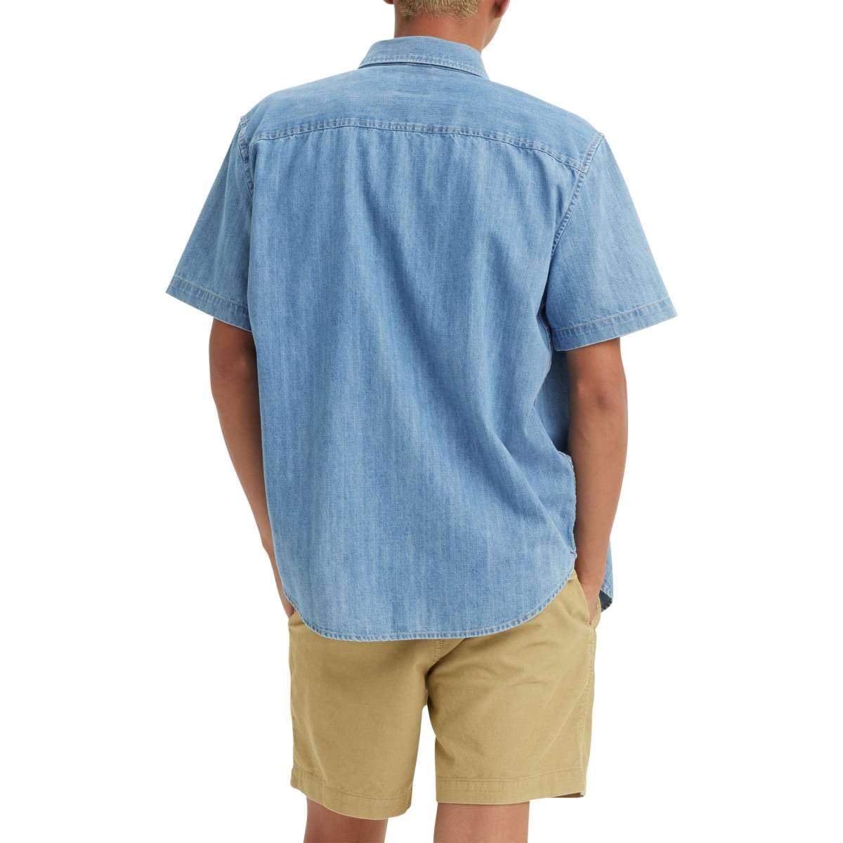 Levi's Męska koszula z krótkim rękawem Authentic Button, Eli Medium Blue Wash, XL