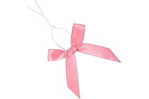 Pink Satin Ribbon Twist Tie Bows for Treat Bags