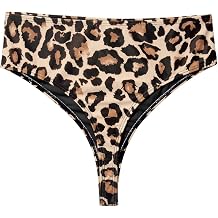 Zmart Women High Waist Thong Bikini Bottoms High Cut Swimsuit Bathing Suit Cheeky Brazilian Swimwear Bottom