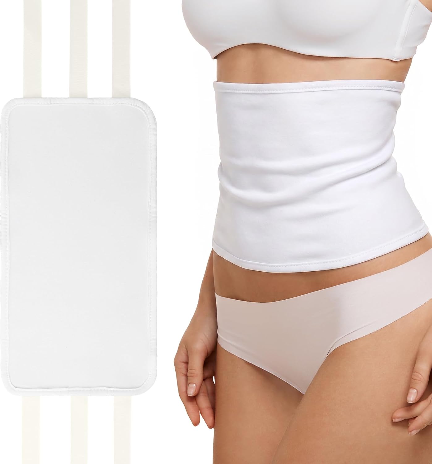 Kifmurase Castor Oil Pack Compress Wrap for Liver Detox, Soft Cotton Organic Castor Oil Wrap for Stomach, Reusable and Mess-Free, Improve Sleep and Digestion(Castor Oil Not Included)