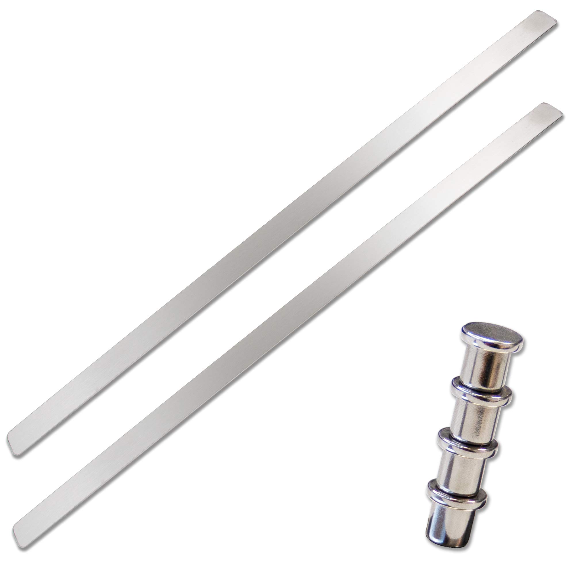 Magna-C® 2 stabile Ferroleisten aus Edelstahl | Selbstklebende Magnetleisten | 495 x 20mm mit 4 Magneten | magnethaftender Untergrund für Fotos, Postkarten und vieles mehr