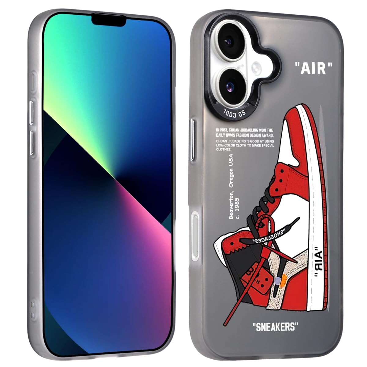 laidand Cool Sneaker Phone Case for iPhone 16 Plus Case for Boys Men Sports Shoes Shockproof Street Aesthetic Designer Cases Compatible with iPhone 16