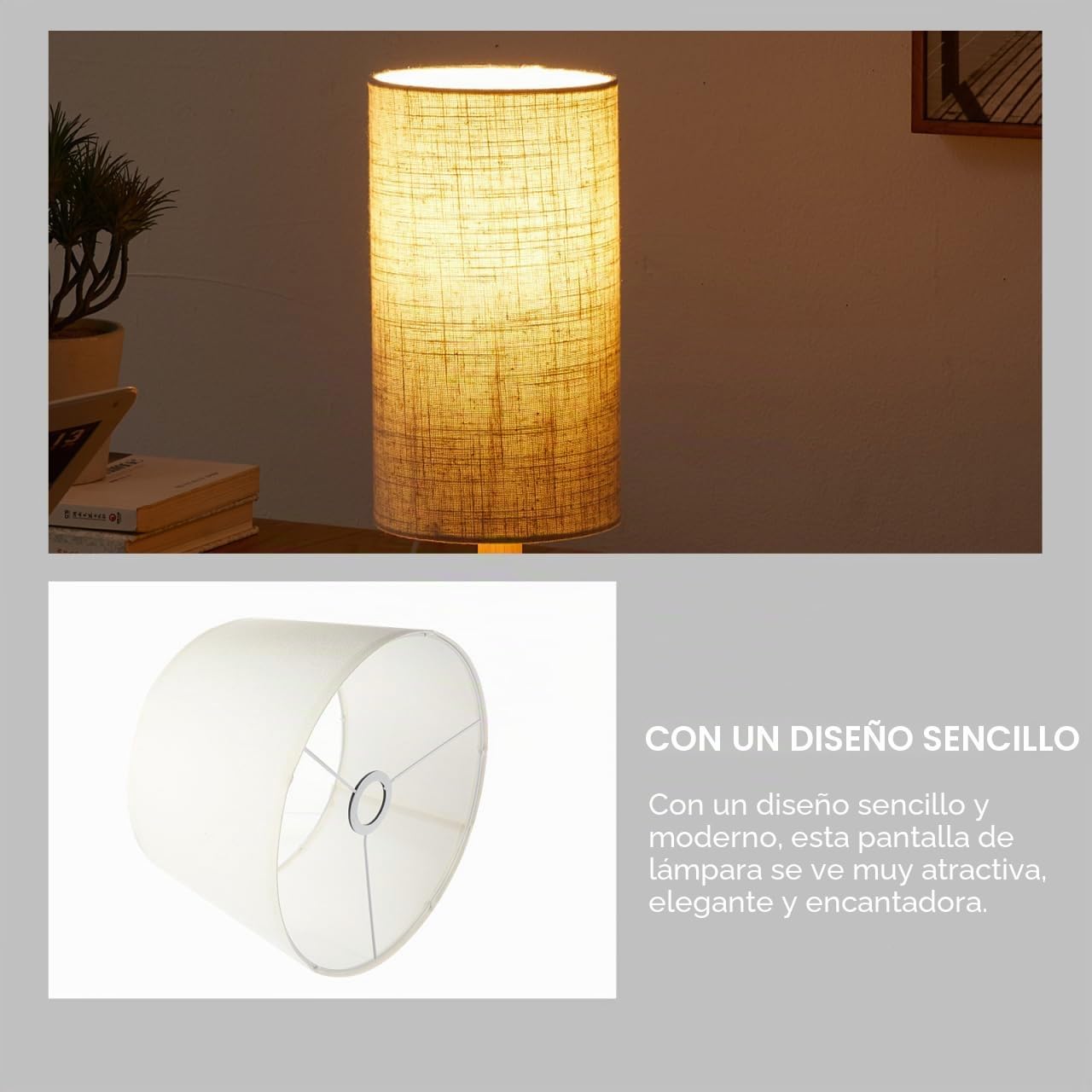 HOMSFOU Pantallas De Lino Para Lámparas Lámparas De Mesa De Pie Rústicas De Techo De Mesita De Noche Pantallas De De Campana De