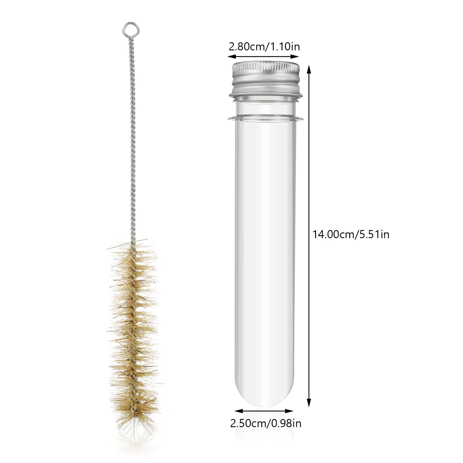 MAGICLULU Provette in Plastica Pet Trasparenti Provette Con Vite in Alluminio Campioni Oggetti Artigianali Inclusa