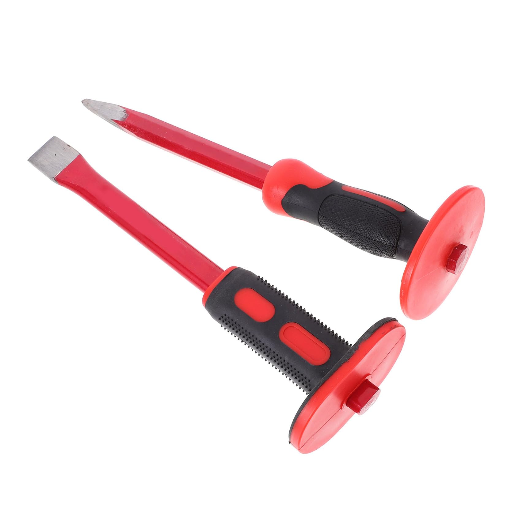 Set di Scalpelli Pesanti da 30cm Testa Piatta e Punta | Cromo-vanadio e Pvc, Tagli Precisi, Protezione Ampia per Chiavi, per Muratura e Lavorazione Metalli