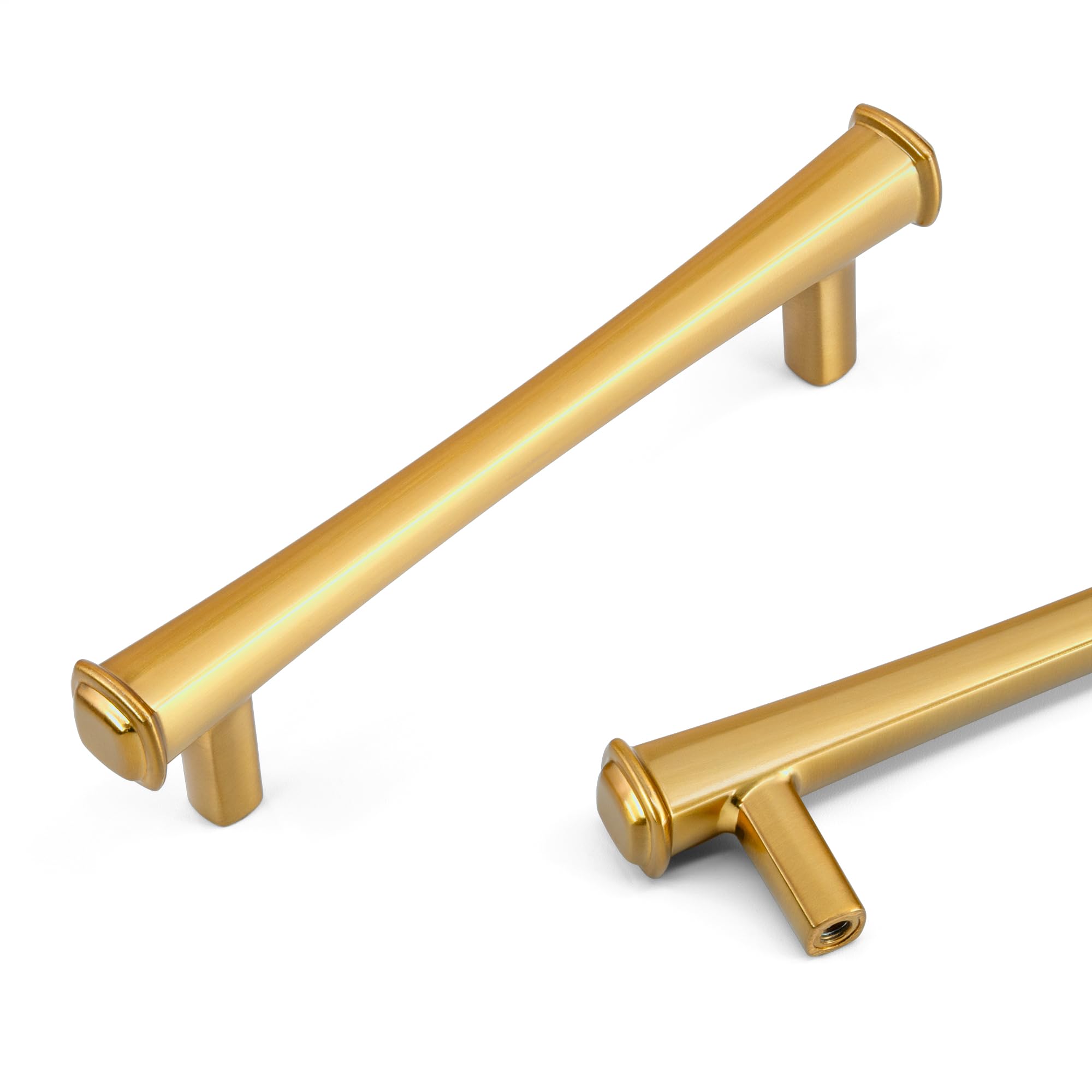 HESTIA HARDWARE 10 Pack 3-3/4 Inch Cabinet Pulls Brushed Brass Cabinet Handles Cupboard Handle Cupboard Drawer Handles Dresser Pull 96mm (Z21.96mm.10.