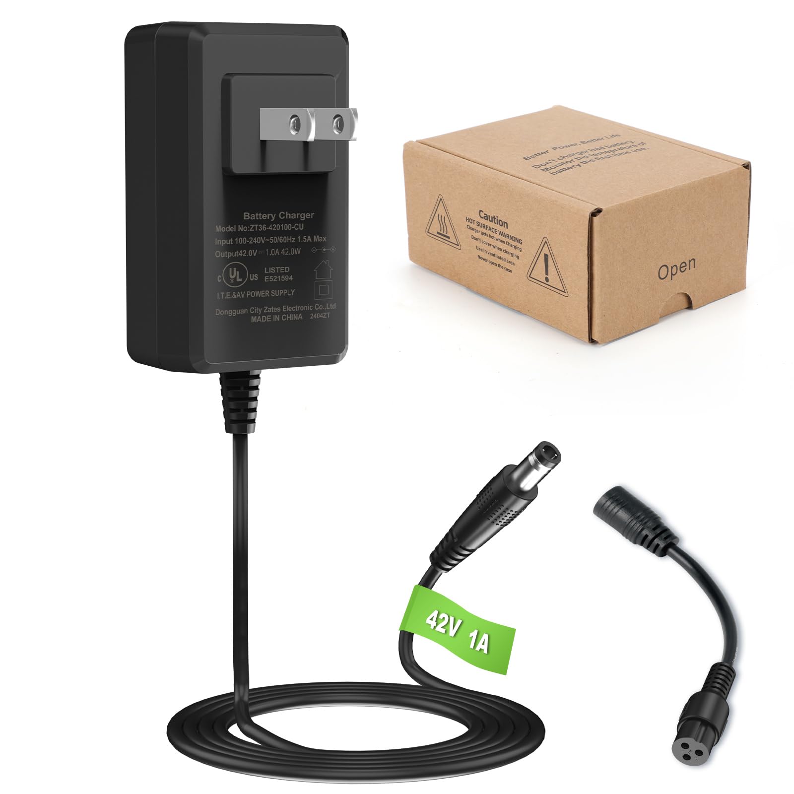 42V Compact Electric Scooter Hoverboard Charger UL Certified Safe Powerful Small with 2 Common Connecotors for Hover-1 Gotrax — view 8