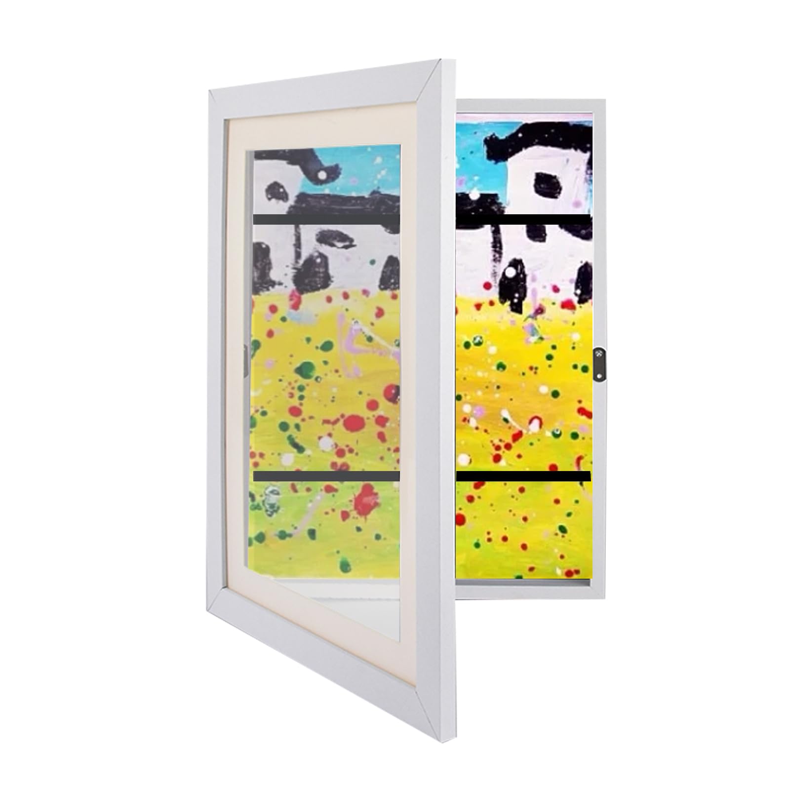 Kikuo Marco para Dibujos Niños, Marcos arte para niños Apertura frontal, Almacenamiento de arte infantil 50-150 Fotos o dibujo A4, Para Abrir Obras ArtíStico 24,2 x 33,2cm Blanco
