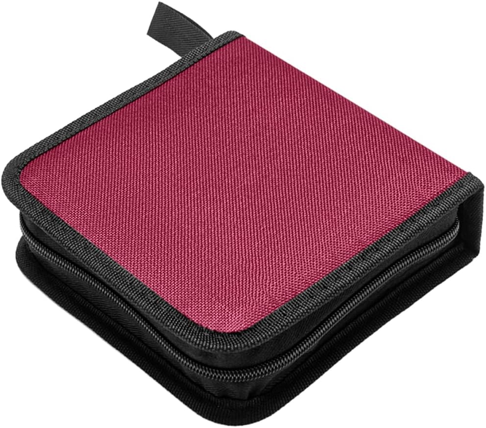 Car CD Case, 40 Capacity Zipper Portable Protective Vehicle DVD Case Holder Storage Binder Wallet, Automotive Disc Storage Organizer Bag, Universal for SUV Sedan Truck (Black)