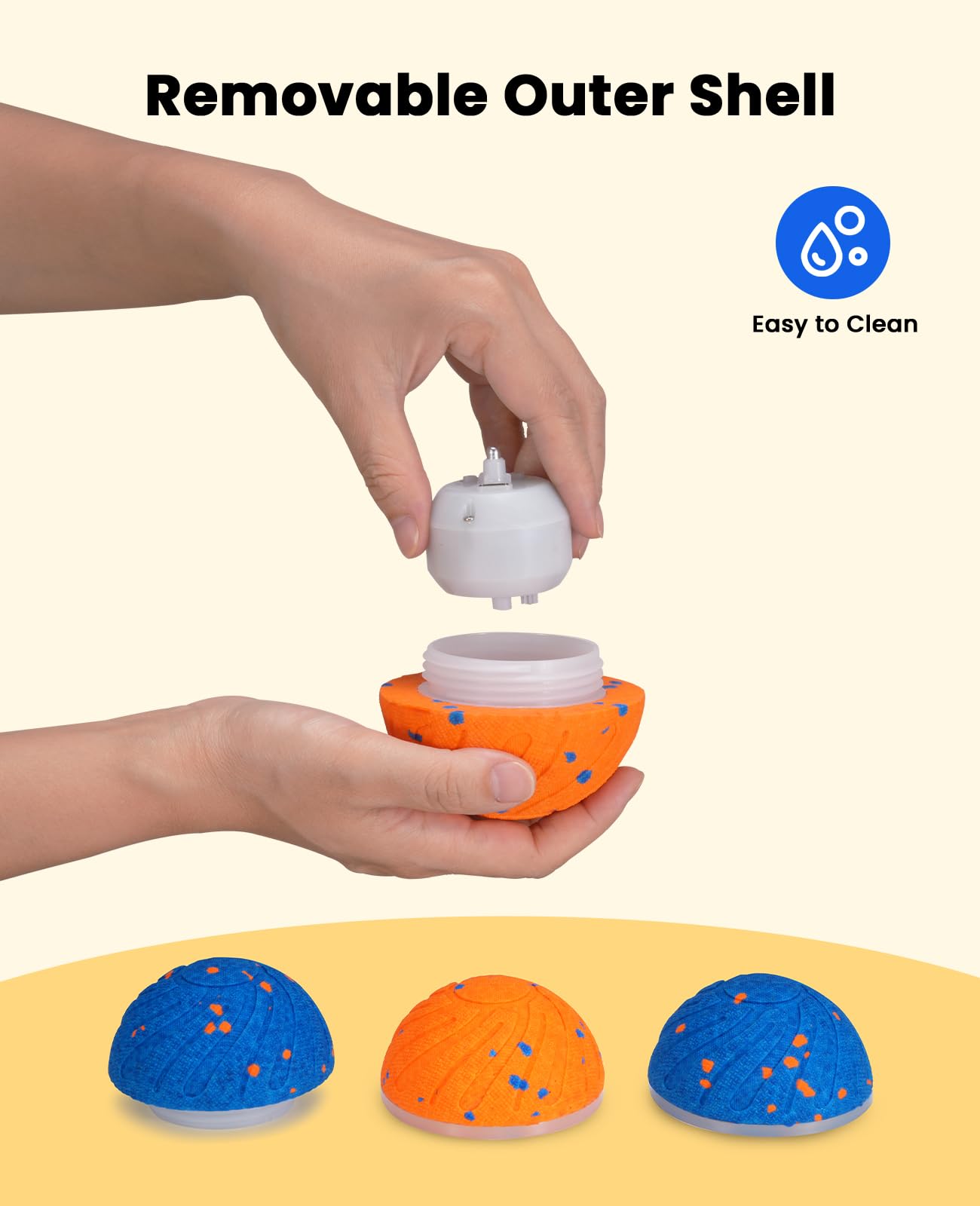 Xeuch Balle interactive intelligente pour chien, balle mobile automatique pour chiot, chiens de taille moyenne et grande, matériau ETPU, jouet rebondissant rotatif et rotatif activé par le mouvement