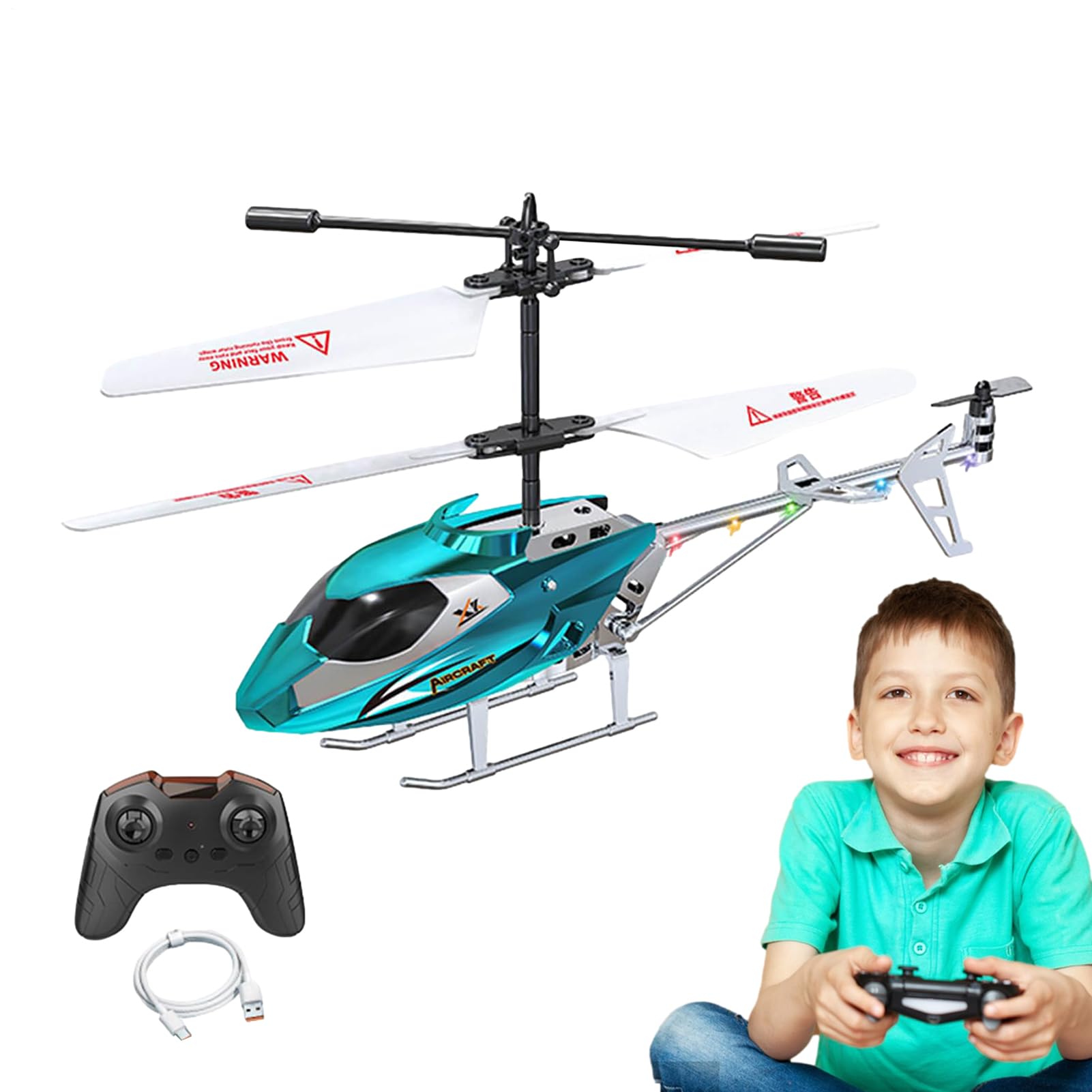 Giocattolo per Elicottero Volante - Drone RC telecomandato per Bambini Principianti, Funzione di Atterraggio per Decollo a Tasto Singolo, Elicottero Giroscopico Stabile | Giocattolo aereo da esterno p