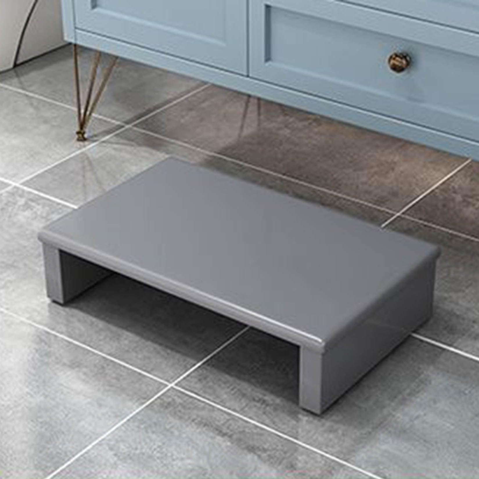 Wooden Step Stool, Non-Slip Wooden Step Stool For Elderly With 200kg, Solid Wood Mobility Footstool for High Beds, Non-Slip Top, Indoor/Outdoor Use - Gray(40×30×12cm)