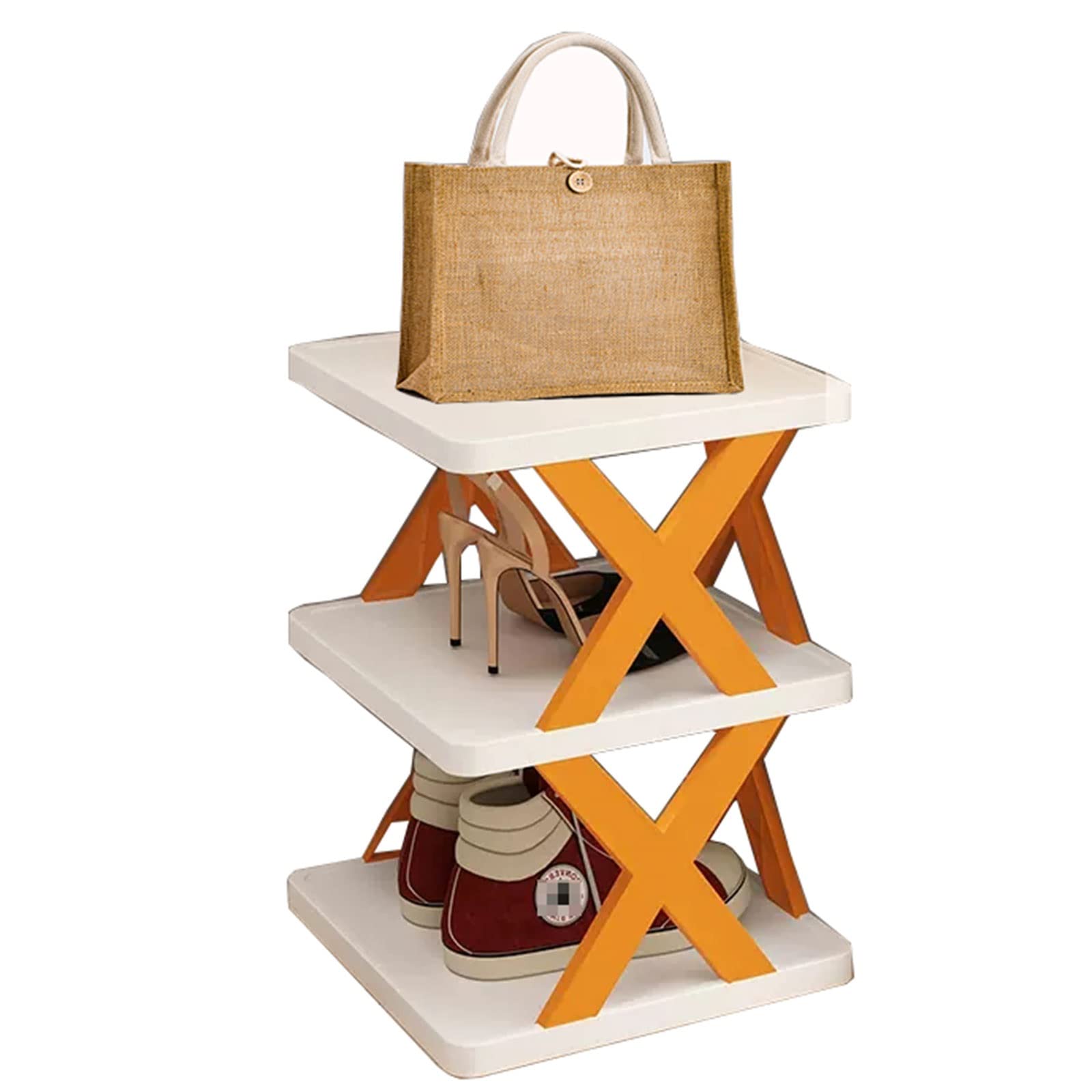 Petite étagère à chaussures pliable pour gagner de la place dans un couloir étroit