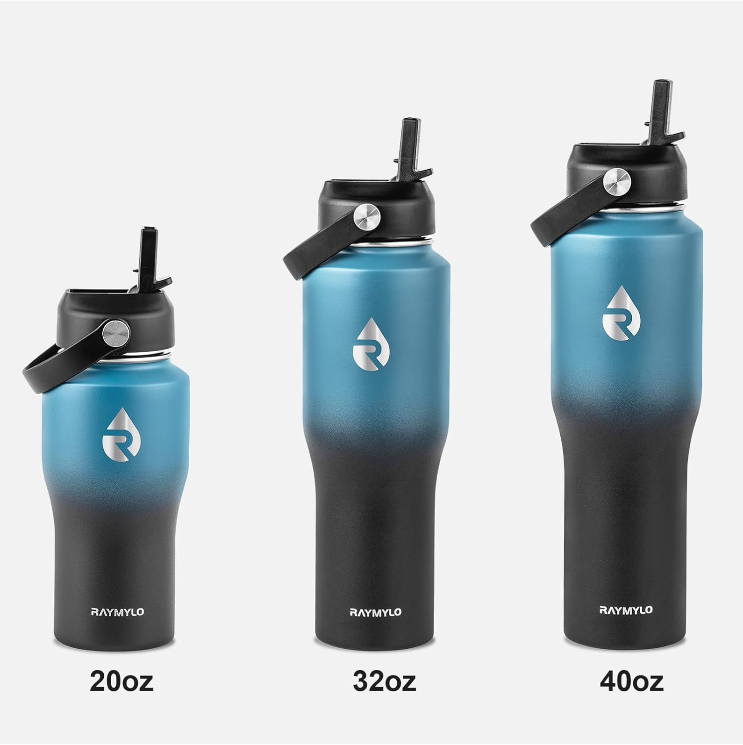 40 oz Insulated Water Bottle with Straw fit in Car Cup Holder, Triple Wall Vacuum Stainless Steel(Cold 48 hrs, Hot 24 hrs), Leakproof & Non-BPA, Hydro Travel Flask with Straw and Spout Lid - Image 7