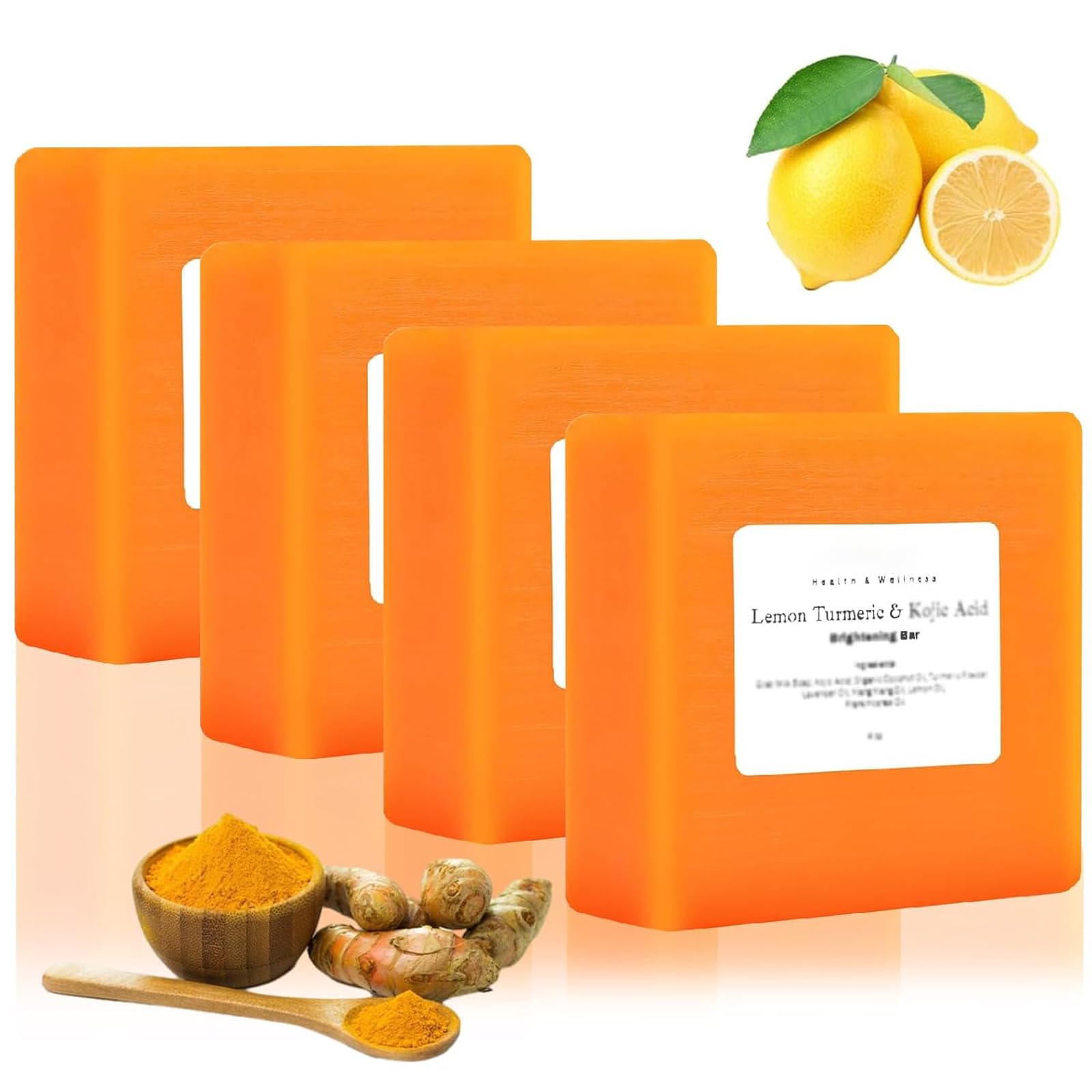 guluxly Lemon Turmeric Kojic Soap Bar – Natural Turmeric Soap with Lemon, Vitamin C for All Skin Types (4)