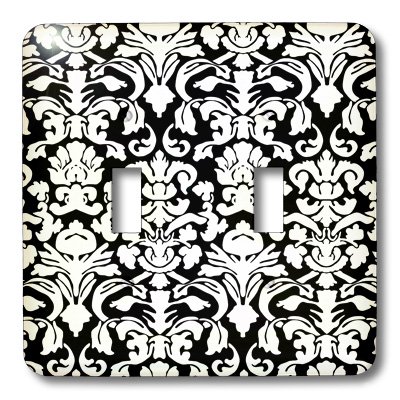 Interruptor doble multicolor con placa resistente damasco elegante diseño 3dRose lsp_76578_2 4