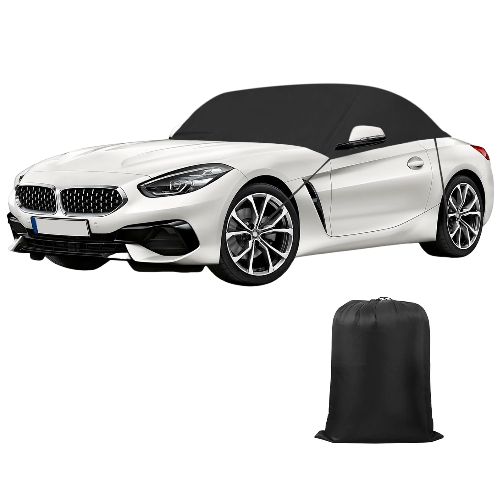 Autoabdeckung Halbgarage Wasserdicht Ersatz für BMW Z3/Z4, Wasserdicht Auto Abdeckung, Autohülle, für E85 2002–2008, PKW Abdeckplane Wetterfest, Halbe Garage mit Riemen, Faltgarage (für BMW Z4)