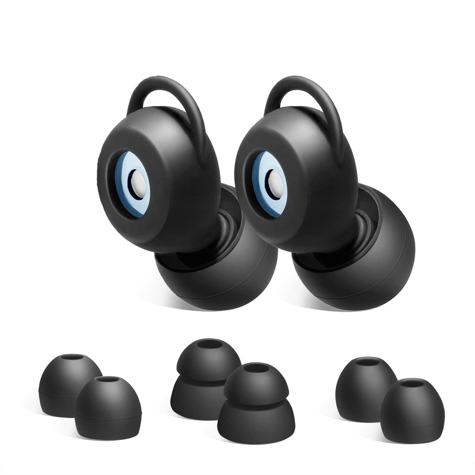 KASTWAVE Noise Reduction Earplugs - Reusable Hearing Protection for Concerts, Festivals, Nightclubs, and More - 25dB Sound Blocking, Comfortable Fit, Black