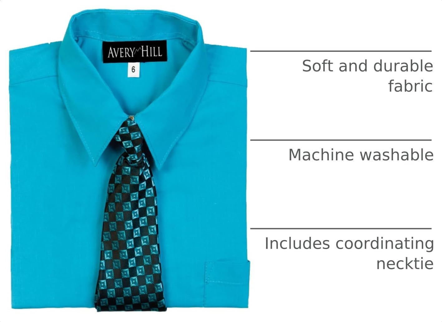 Avery Hill Boys Short Sleeve Dress Shirt with Windsor Tie