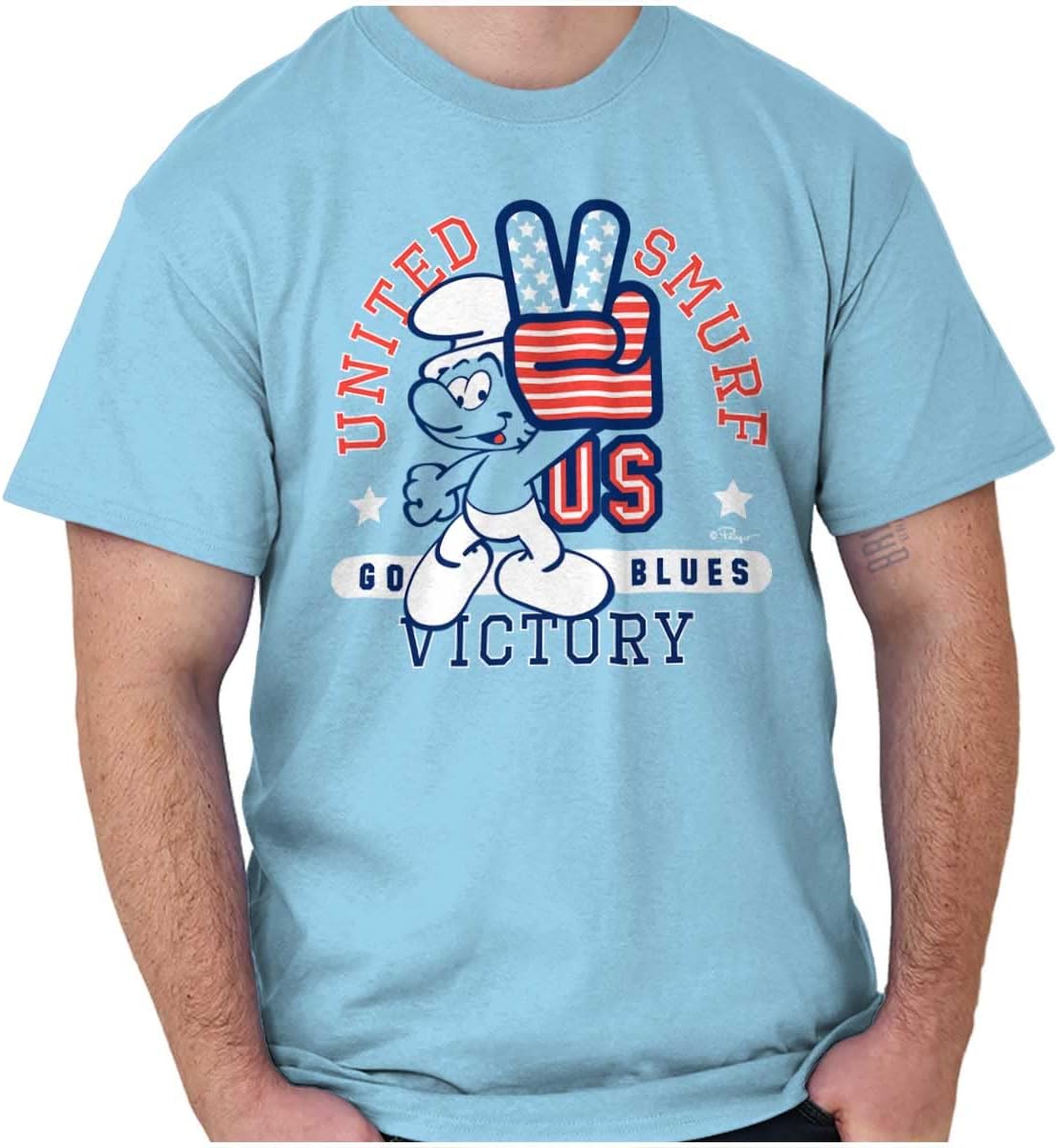 United Smurf Americana Varsity Graphic T Shirt Men or Women