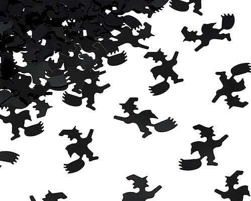 ONLYKXY 600 piezas de confeti negro para fiesta de Halloween, confeti de mesa y bricolaje (bruja)