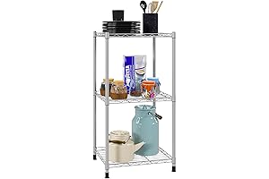 Three Tier Shelf | Metal Storage Rack | Pantry Wire Shelving Unit