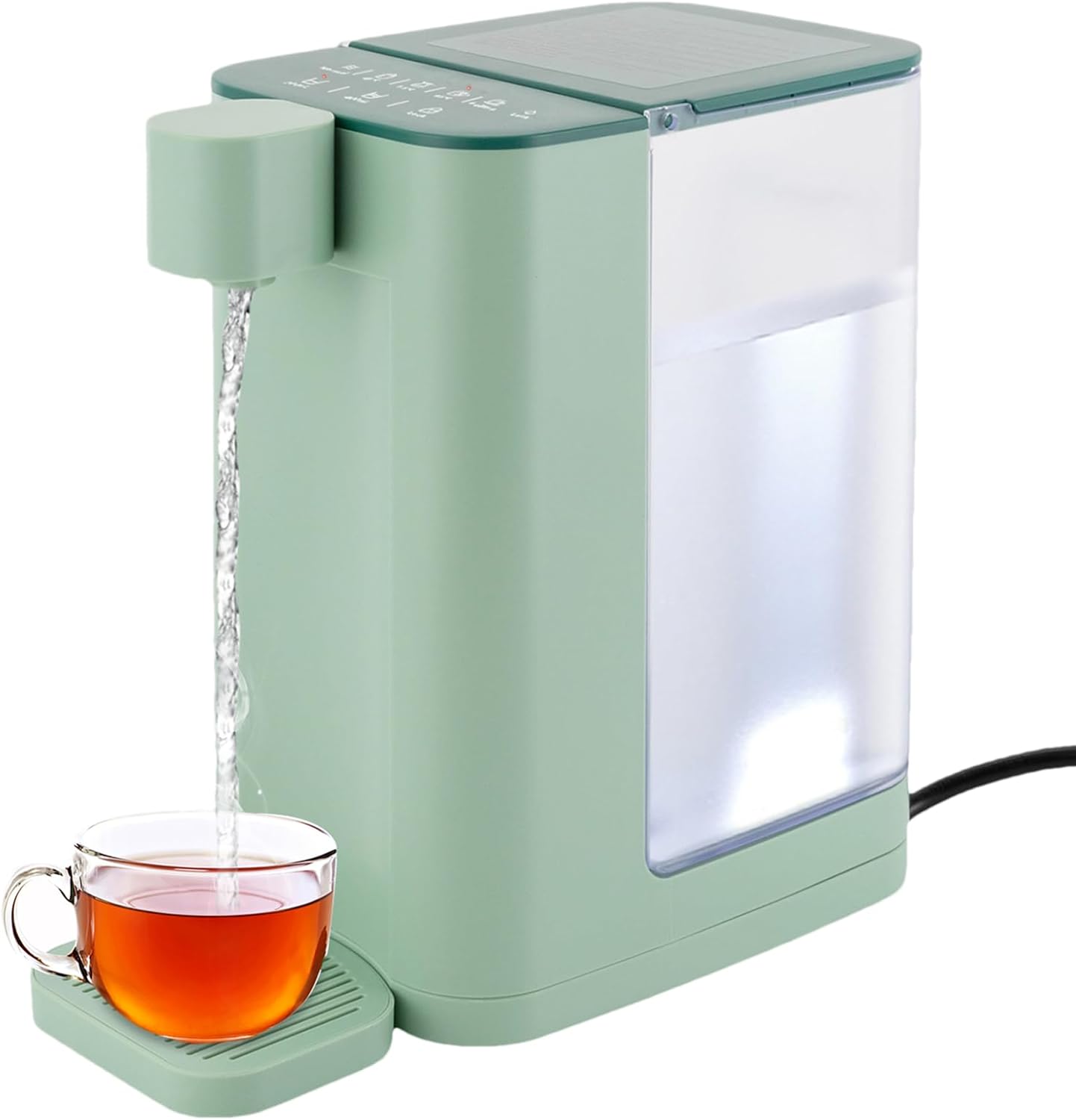 Instant Hot Water Dispenser Countertop Water Boiler Maker for 3s Quick Heating, Adjustable 5 Temperatures & 2 Water Outputs, 101-ounce 3.0-Liter Water Tank Capacity, with Child Lock & Night Light