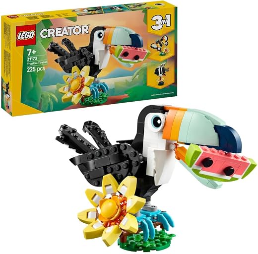 LEGO Creator 3in1 Wild Animals: Tropical Toucan Figure Playset 31173 Building Blocks Toys for 7+ Gift for Boys and Girls